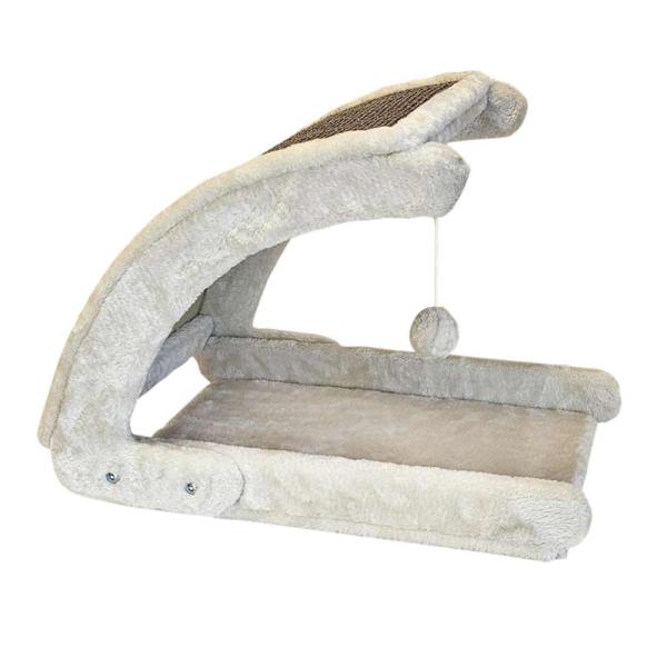 Kratzbrett Curvy von Nobby - kleiner Katzen-Kratzbaum und Kratzspielzeug